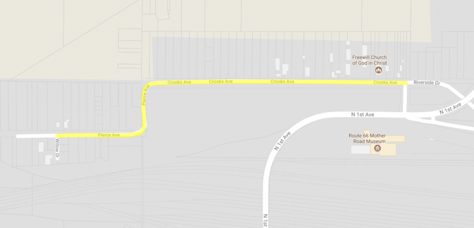 outline of Crooks Ave Barstow Project
