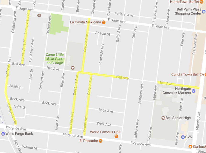 outline of Bell Ave. Project
