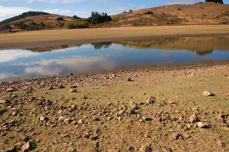 Lake with low water levels